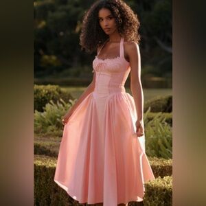 NWOT House of CB Pink Halter Midi Dress